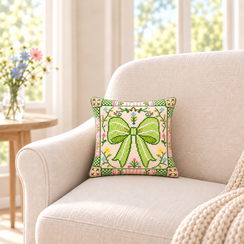 Green Bow Garden Pillow Kit