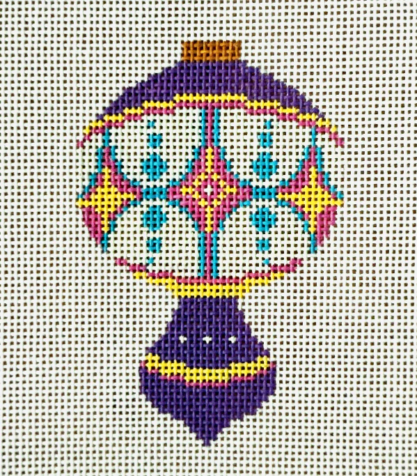 Purple & Pink Star-Adorned Festive Holiday Ornament