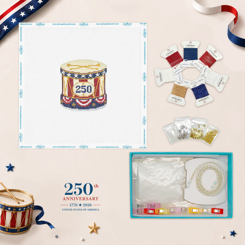 America 250 Celebration Collection #4 – Patriotic Parade Drum Ornament Kit