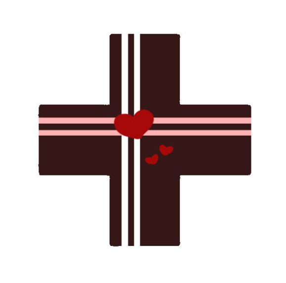 Elegant red heart & straight line pattern in brown color