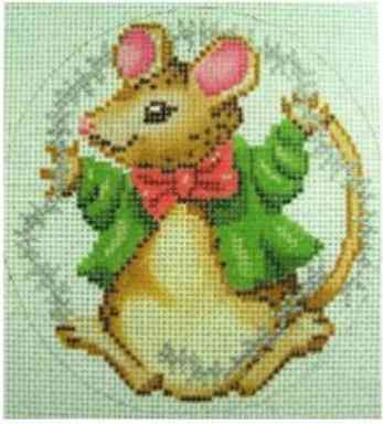 Christmas Mouse with Tinsel Ornament