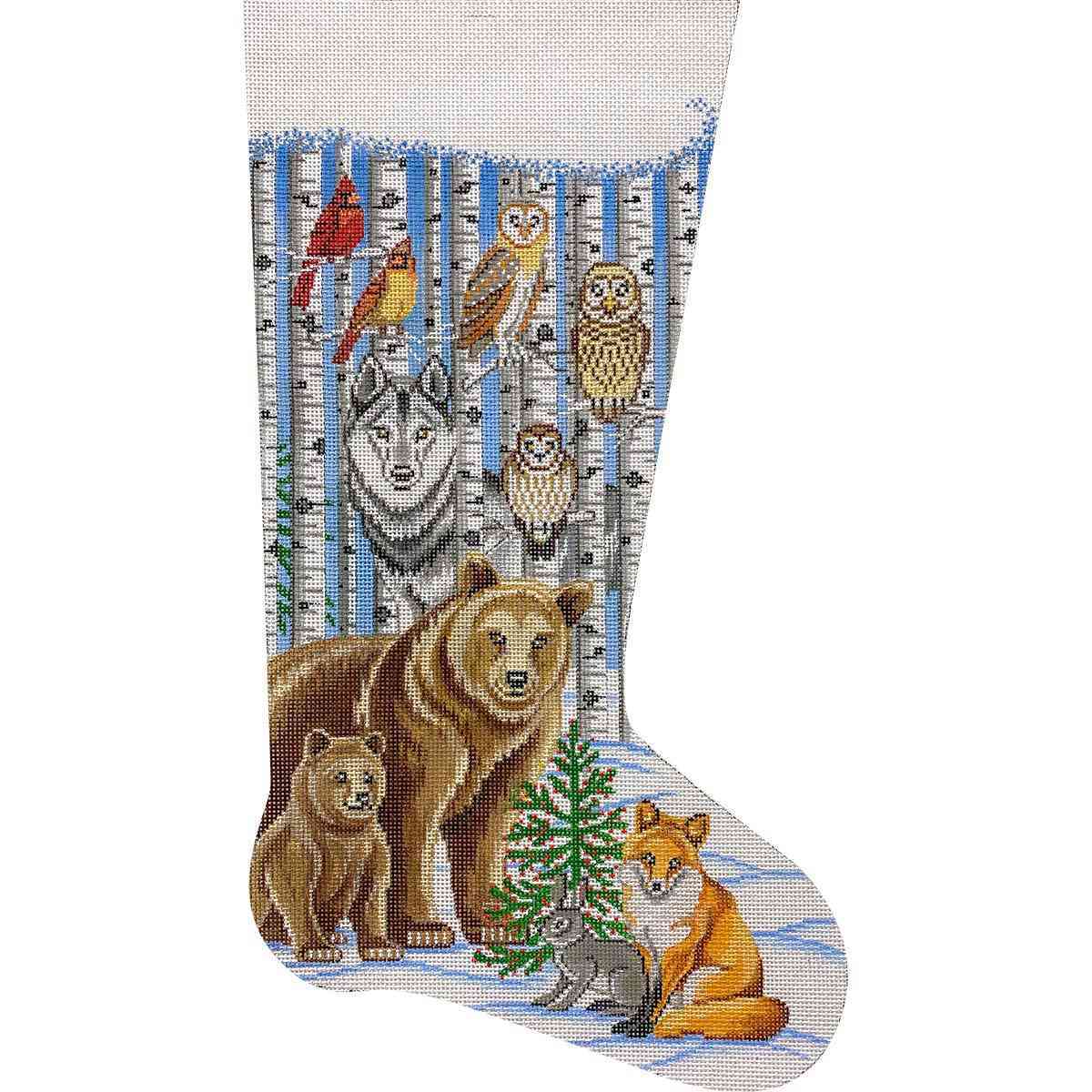 WOODLAND ANIMALS & BIRCH TREES STOCKING