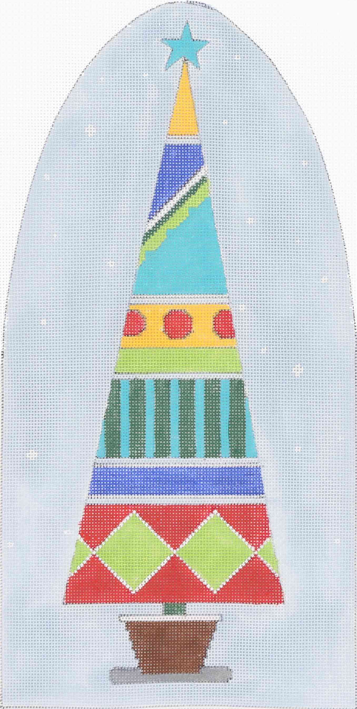 Patterned Tree-Turquoise Star