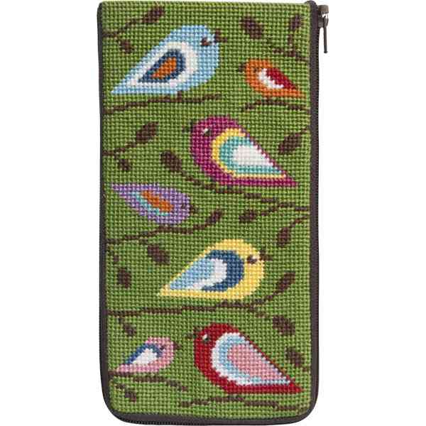 BIRDS OF COLOR- STITCH & ZIP EYEGLASS CASE