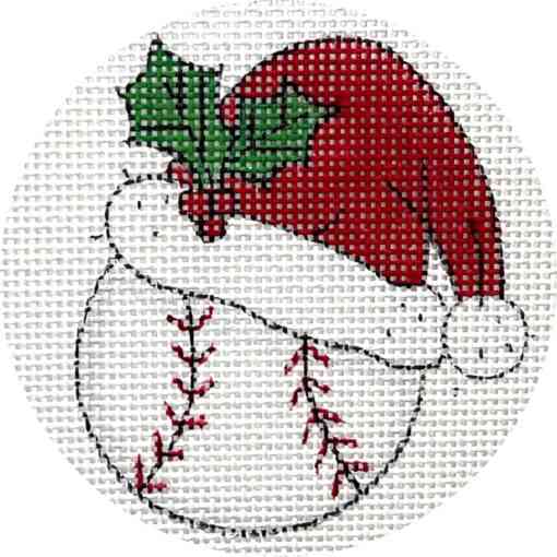 BASEBALL WITH SANTA HAT