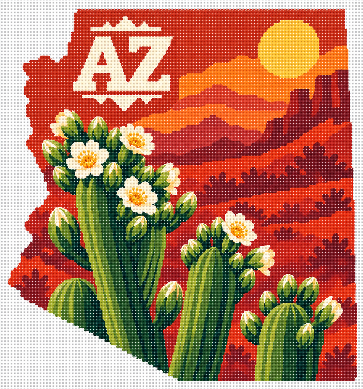 Threading Service Chin States in Bloom - Arizona's Desert Blossoms – The Needlepointer