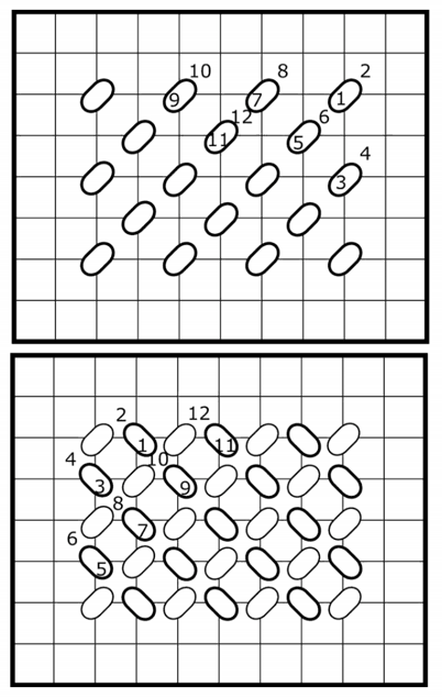 Alternating continental stitch diagram