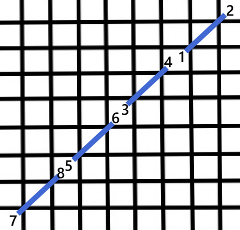 Back stitch (diagonal) stitch diagram