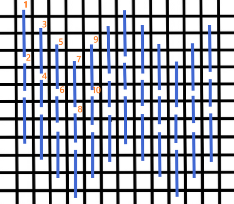 Bargello stitch diagram