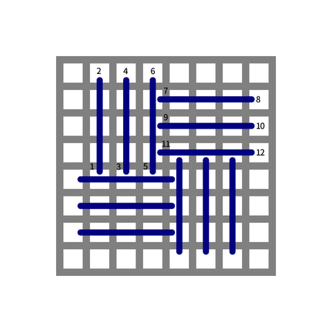 Basket stitch diagram