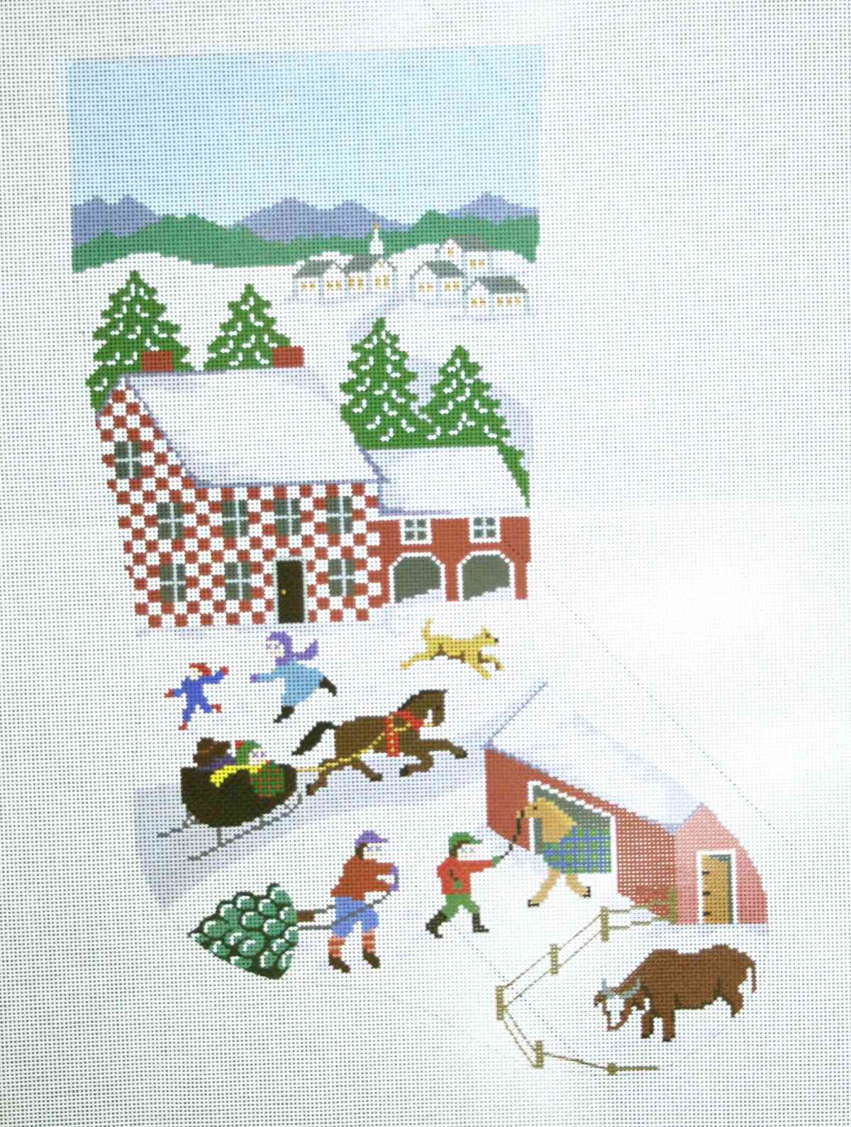 Folk Art Christmas Stocking