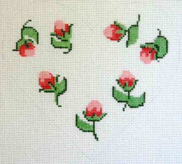 Rosebud Heart Pillow