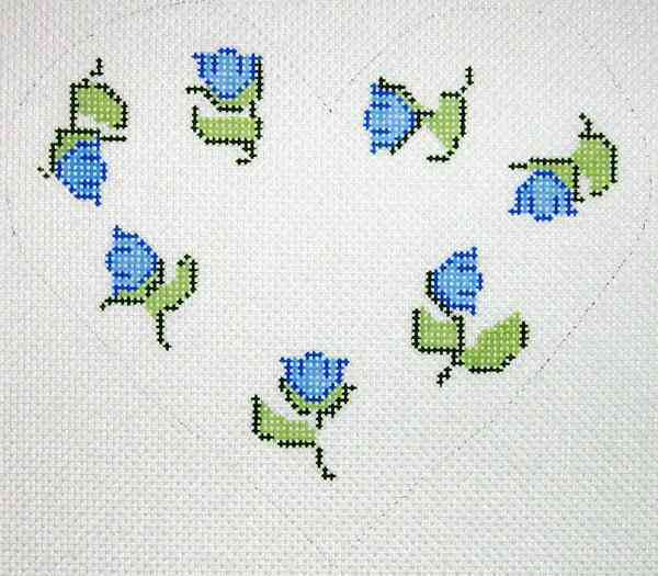 Bluebell Heart Pillow