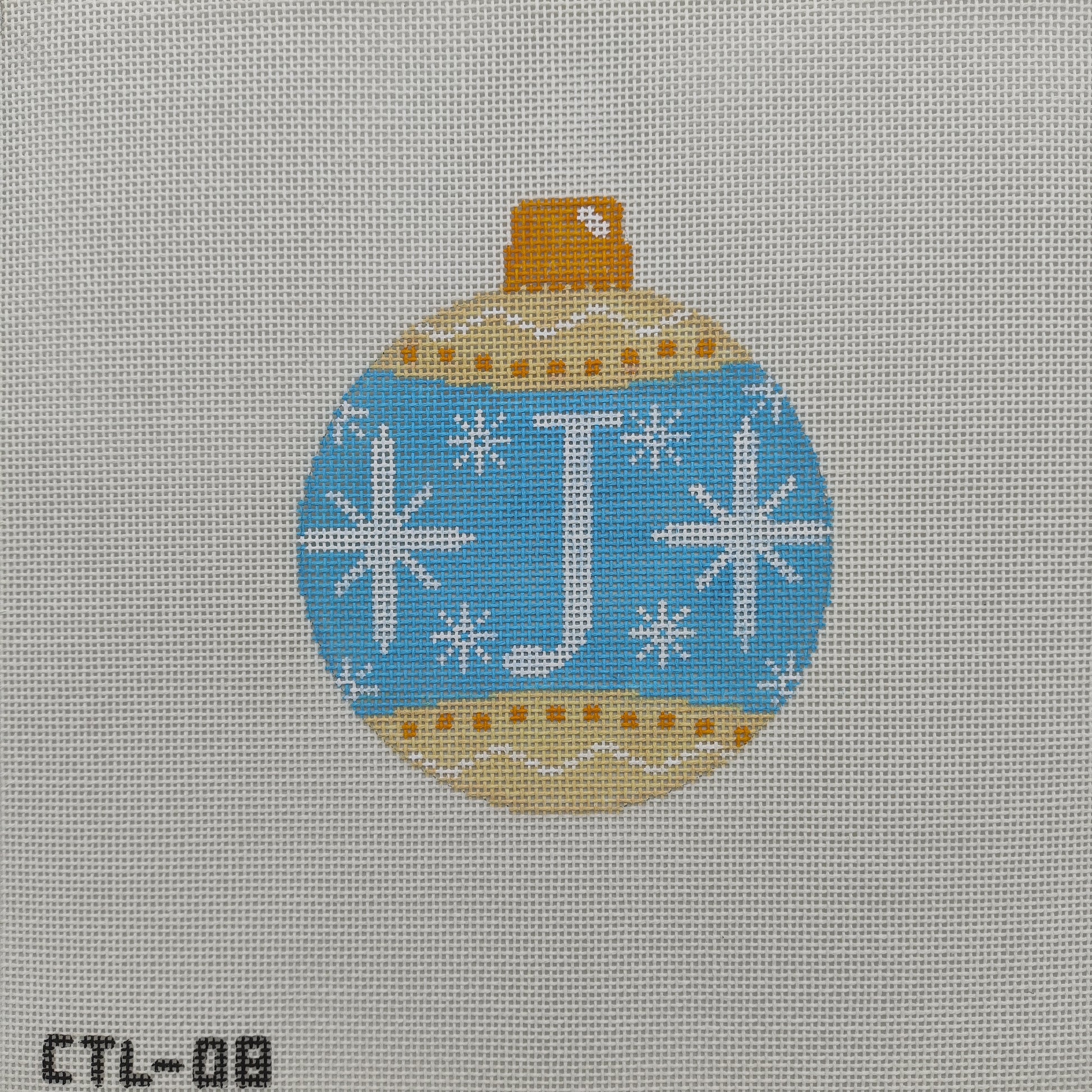 Ornament - Snow Flakes Christmas Ball (Letter J)