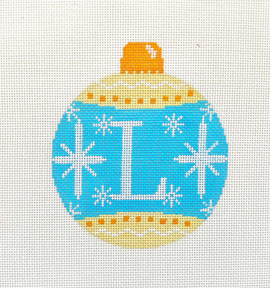 Ornament - Snow Flakes Christmas Ball (Letter L)
