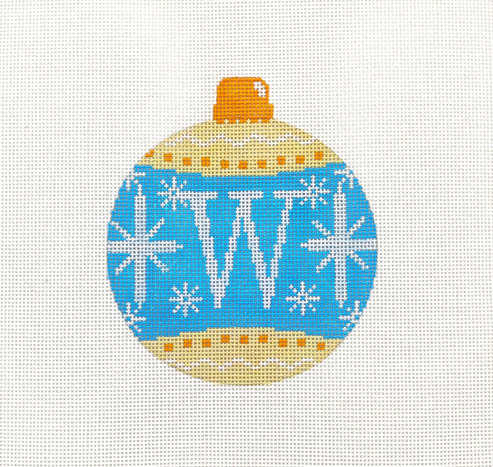 Ornament - Snow Flakes Christmas Ball (Letter W)