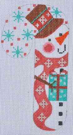 Candy Cane - Tipped Hat Snowman