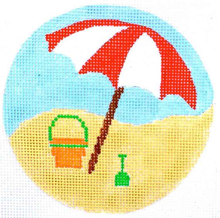 Coaster/Ornament - Red Umbrella