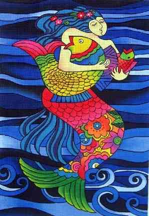 Mermaid Holding Fish - Laurel Burch