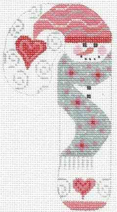 Candy Cane - Blue Swirls Snowman