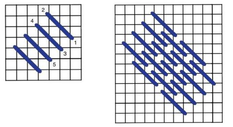 Diagonal brick stitch diagram