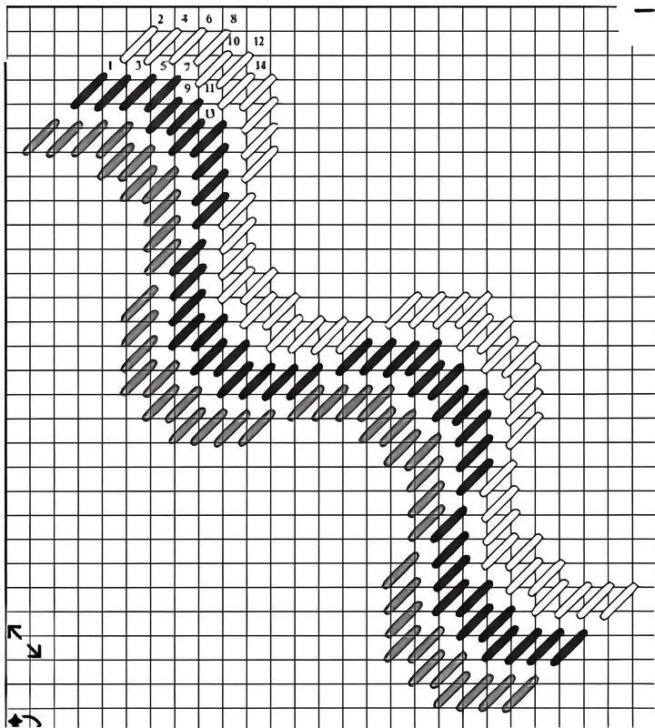 Diagonal wave bargello thin