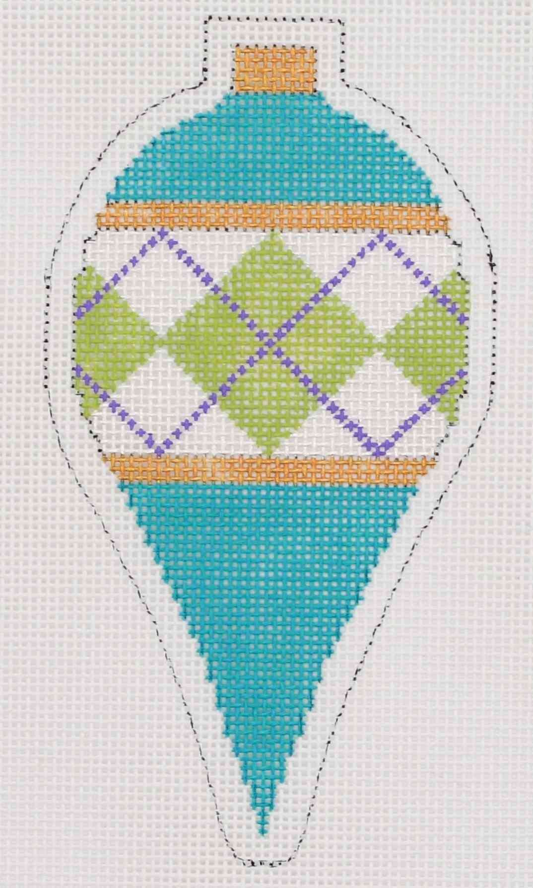 Argyle Teardrop - Mid-Century Ornament