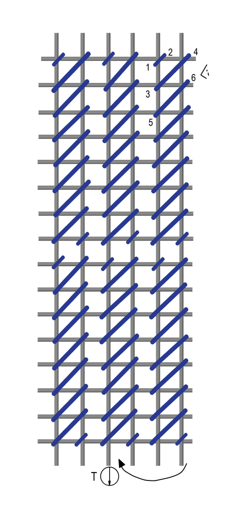 Elongated cashmere stitch diagram