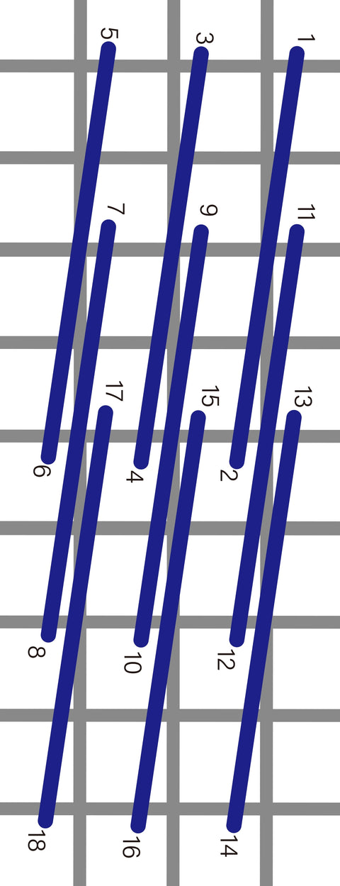 Encroaching oblique stitch diagram