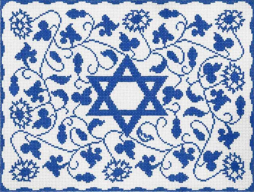 Vine Floral Blue Tallis