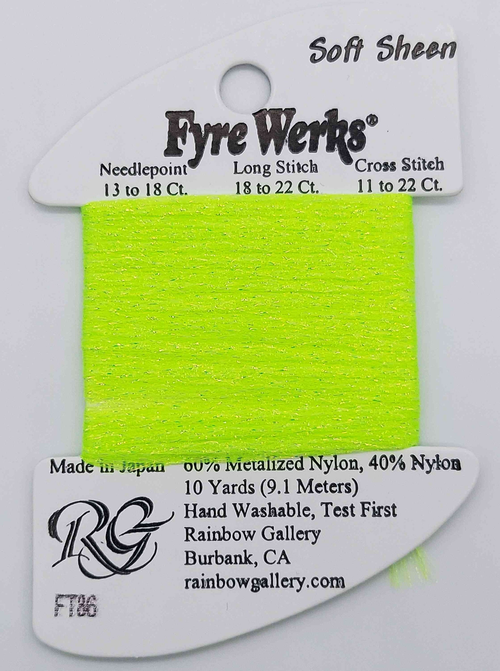 Fyre Werks Soft Sheen - Assorted Colors - FT86-SHARP GREEN