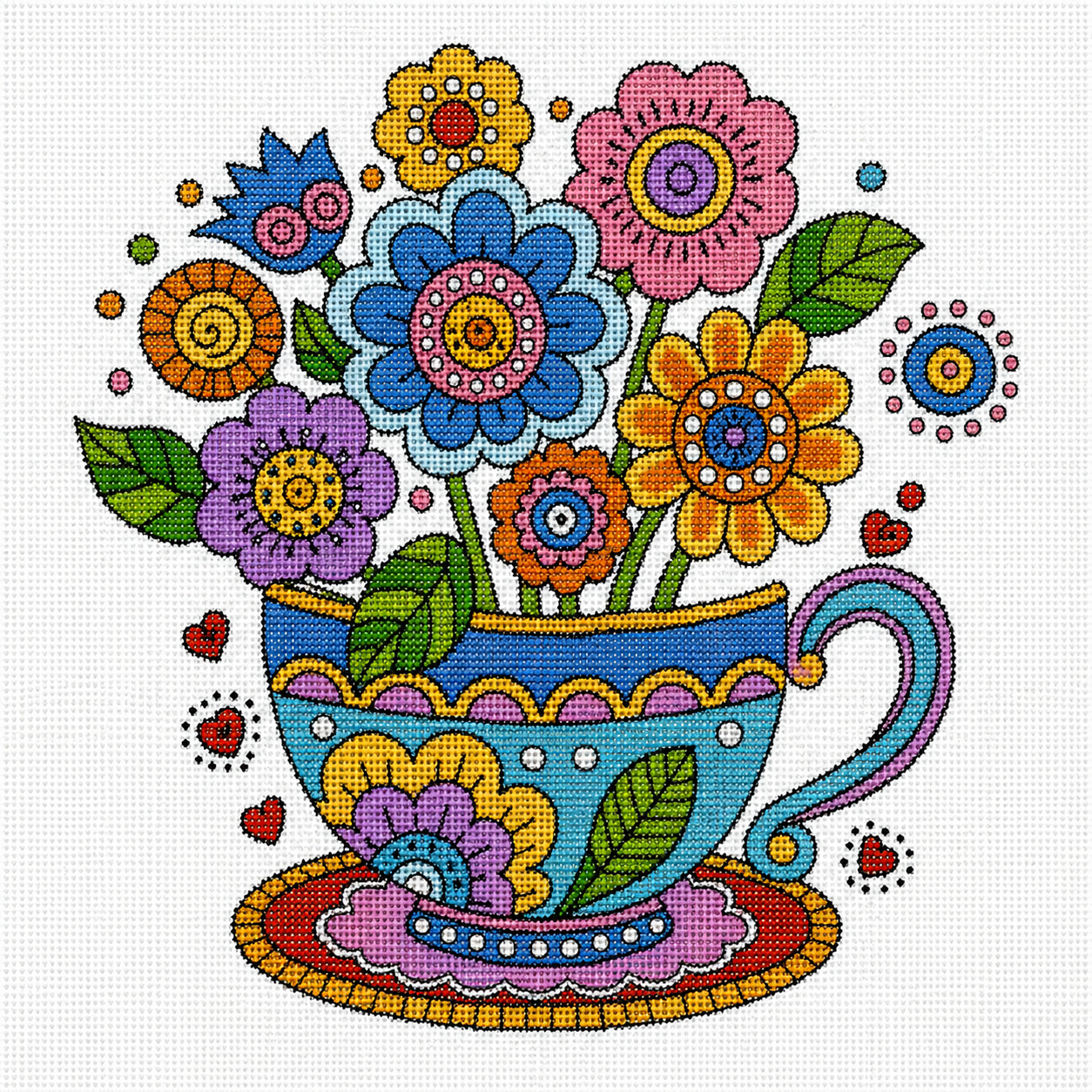 Flowers in a Tea Cup - Laurel Burch