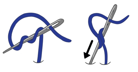 French knot stitch diagram