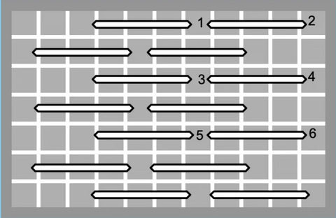 Giant horizontal brick stitch diagram