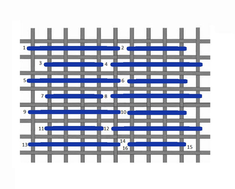 Giant horizontal parisian stitch diagram