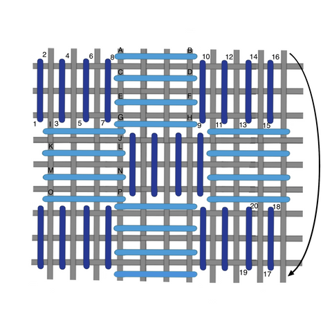 Gingham stitch diagram