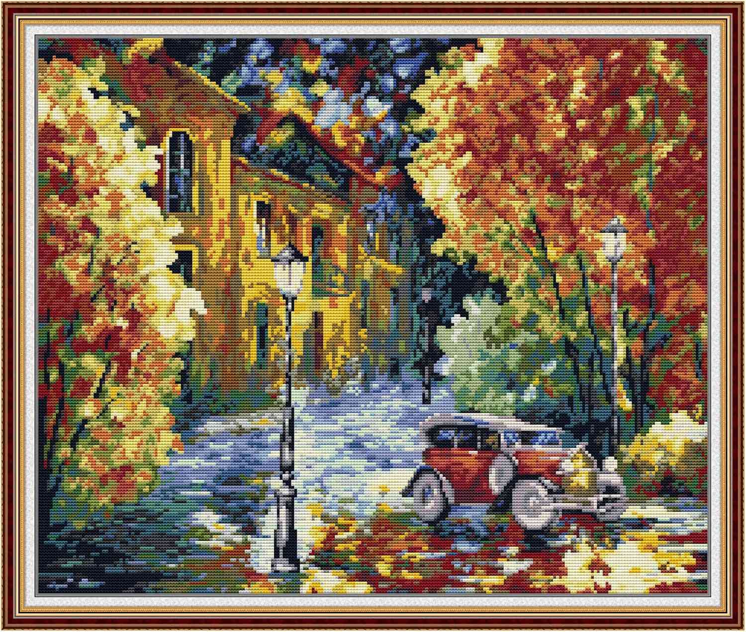 Cross Stitch - Street View After the Rain