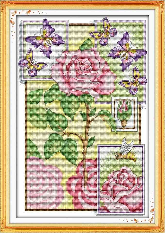 Cross Stitch Kit- Buttreflies Over Flowers