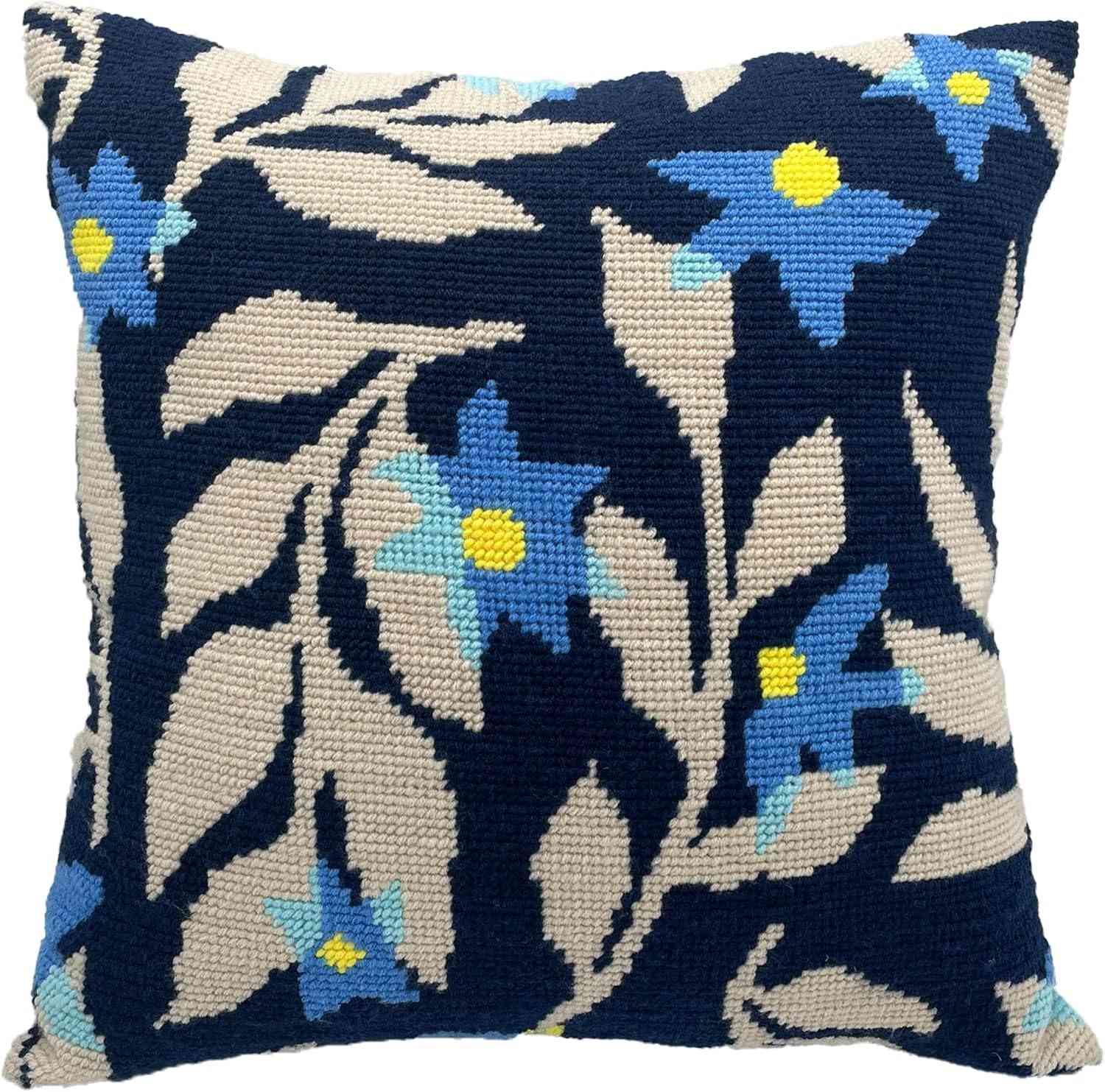 Needlepoint Pillow Kit - Blue Night