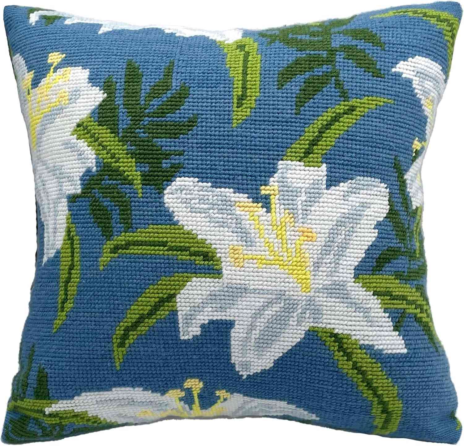 Needlepoint Pillow Kit - White Lily