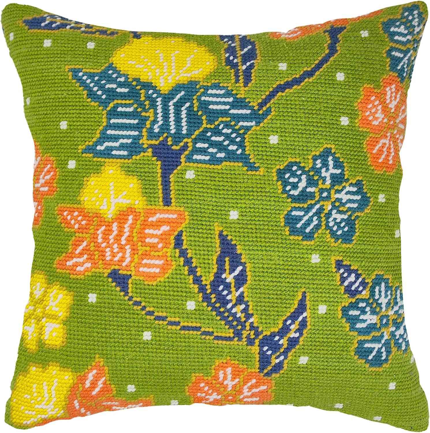 Needlepoint Pillow Kit - Vintage Flowers 1