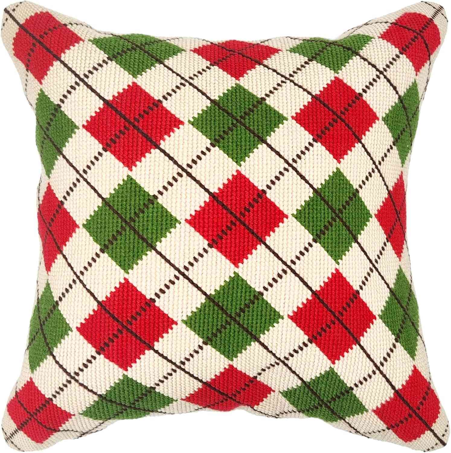Needlepoint Pillow Kit - Plaid
