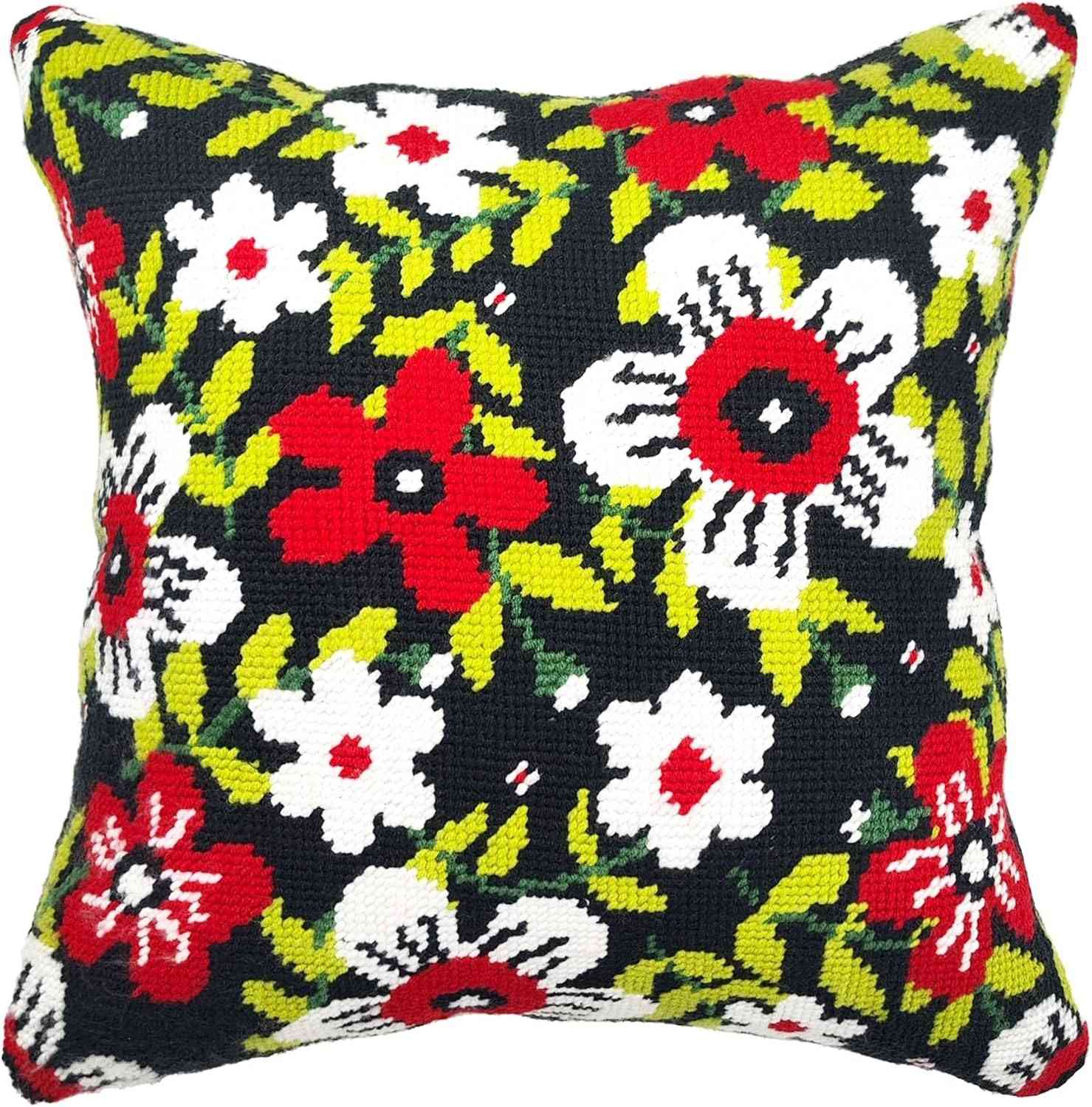 Needlepoint Pillow Kit - Wild Flowers