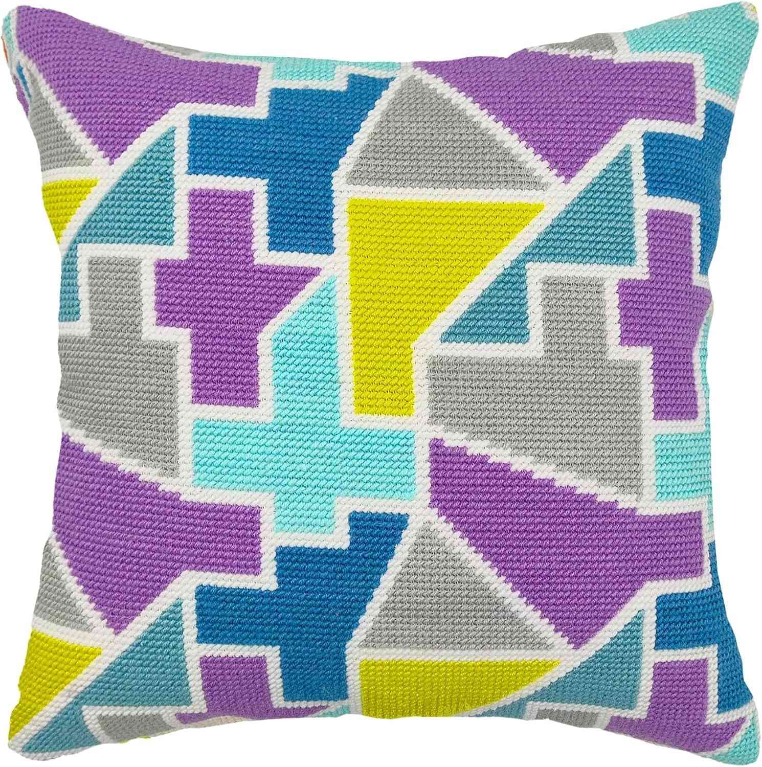 Needlepoint Pillow Kit -Dark Puzzle