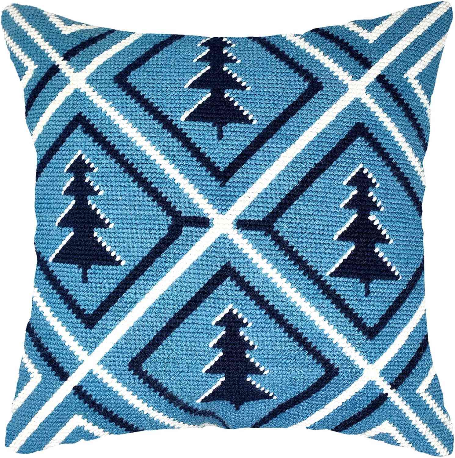 Needlepoint Pillow Kit - Blue Forest