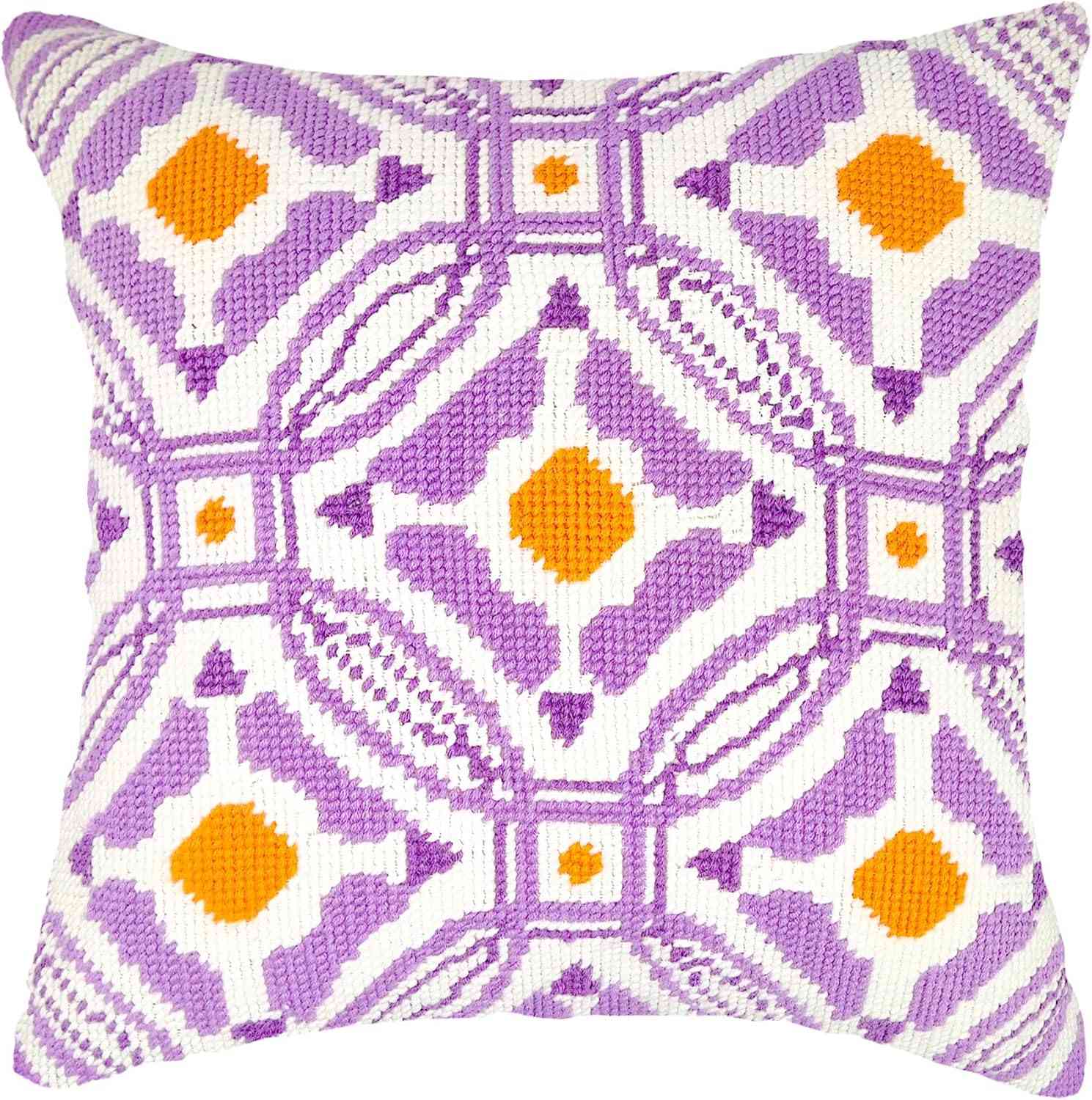 Needlepoint Pillow Kit - Purple Circle Window 3