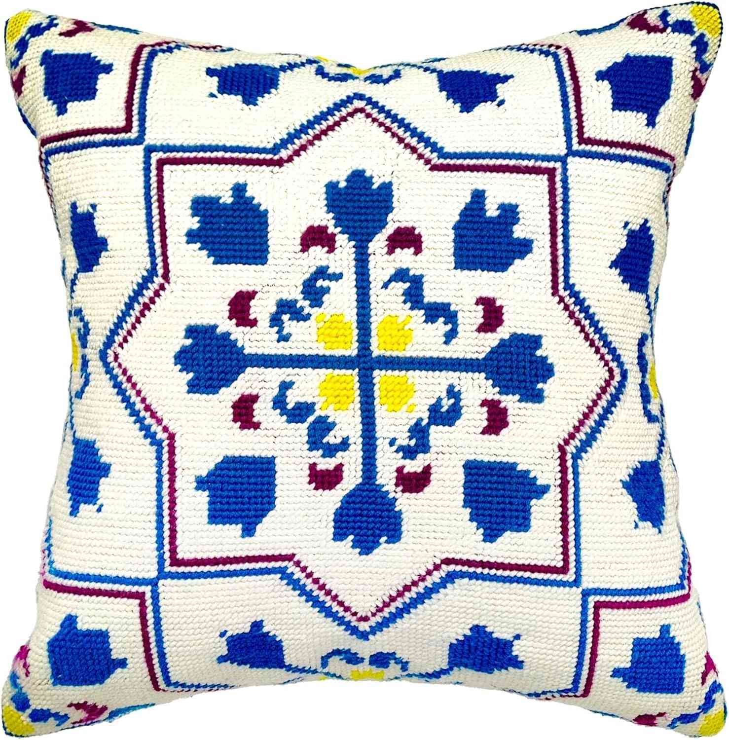 Needlepoint Pillow Kit - Rose Windows