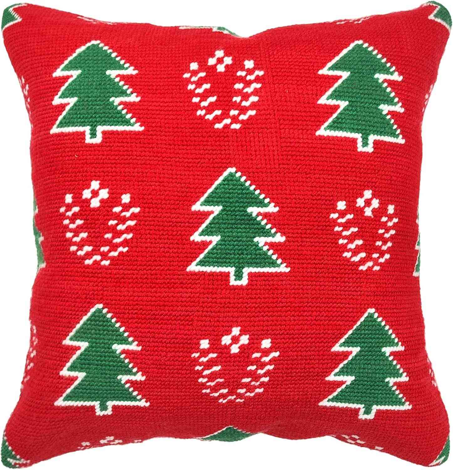 Needlepoint Pillow Kit - Christmas Trees