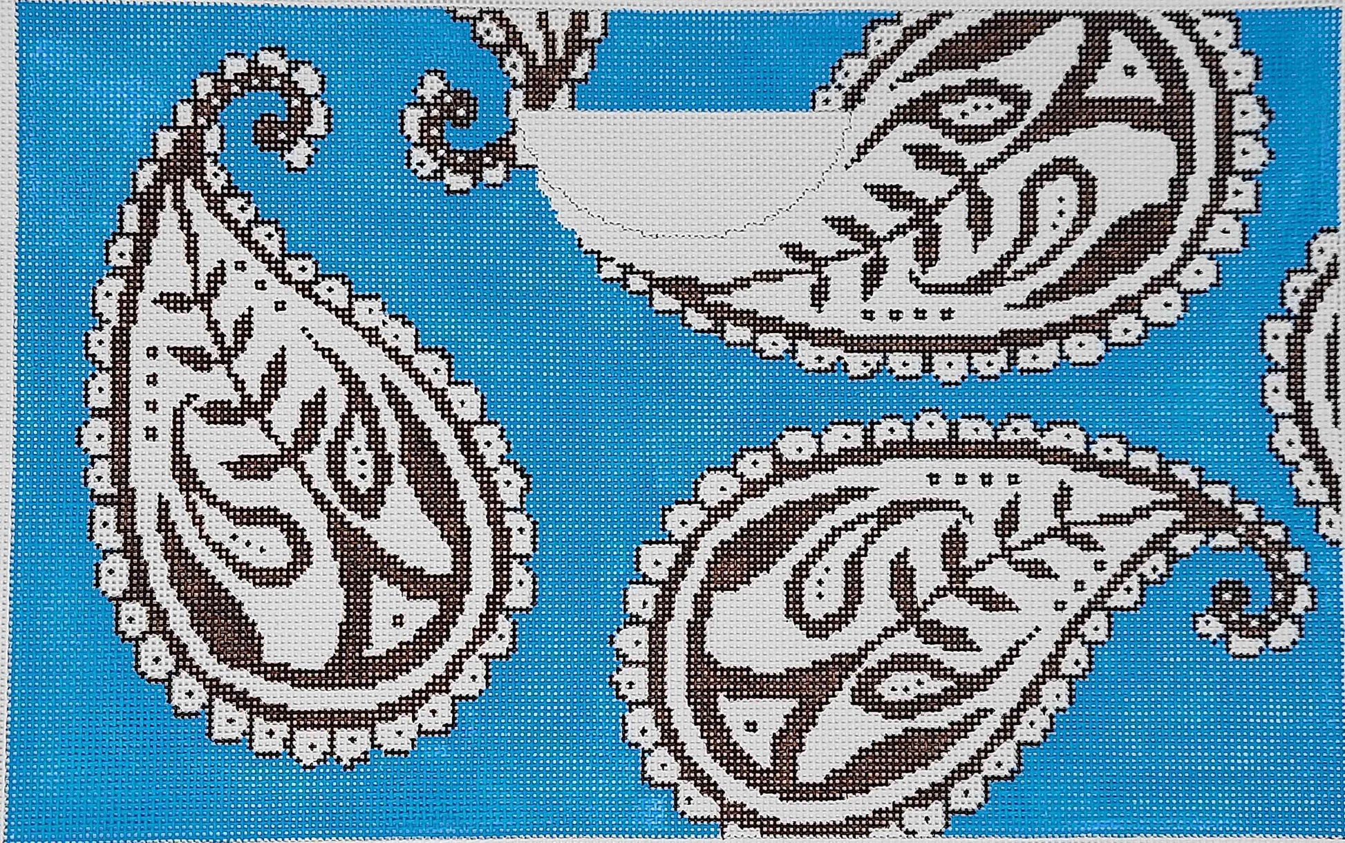 Black Paisley on Blue - Tote