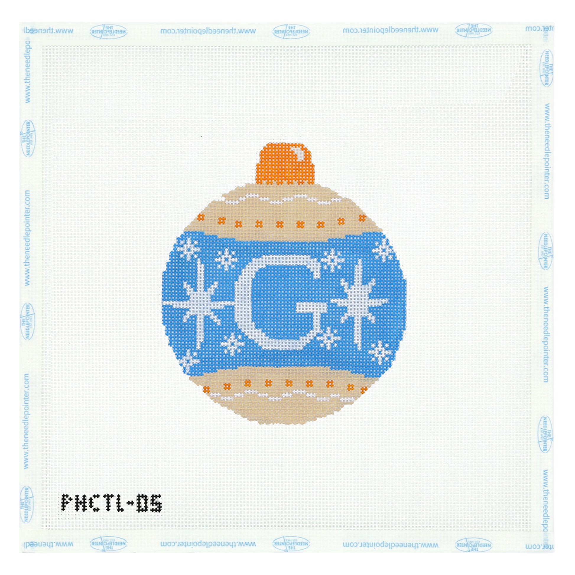 Ornament - Snow Flakes Christmas Ball (Letter G)